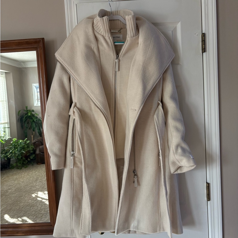 Calvin Klein Cream Trench Coat